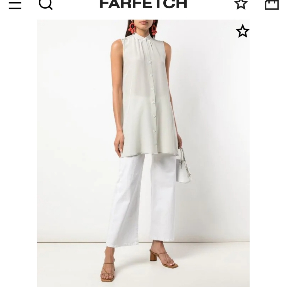 VOZ SILK sleeveless gray blouse m